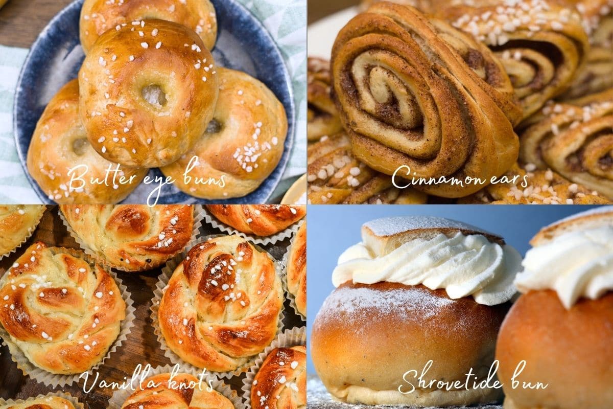 4 types of finnish pulla