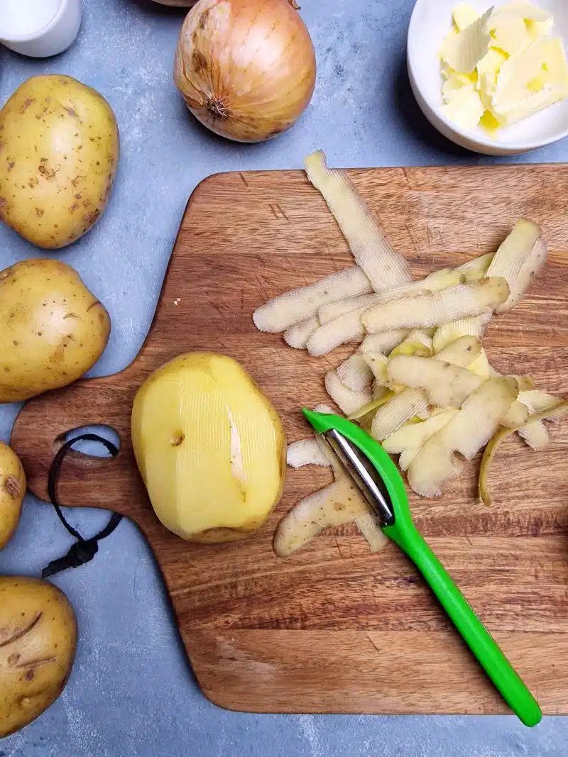 peeled potato. 
