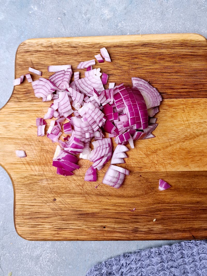 chopped red onion. 