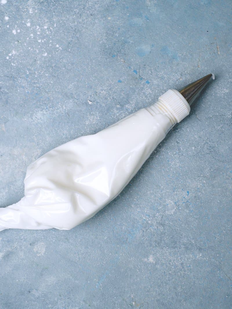 piping bag with white icing. 