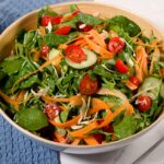 Closeup on salad bowl.